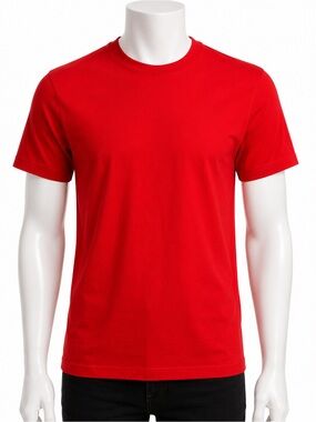 LCKR Men’s Red Basic Cotton T-Shirt Size M Short Sleeve Casual Streetwear Tee